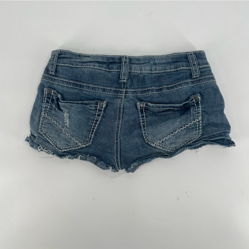 Vanilla Star Cut Off Distressed Lace Jean Shorts Size 5 Women’s - Picture 3 of 5
